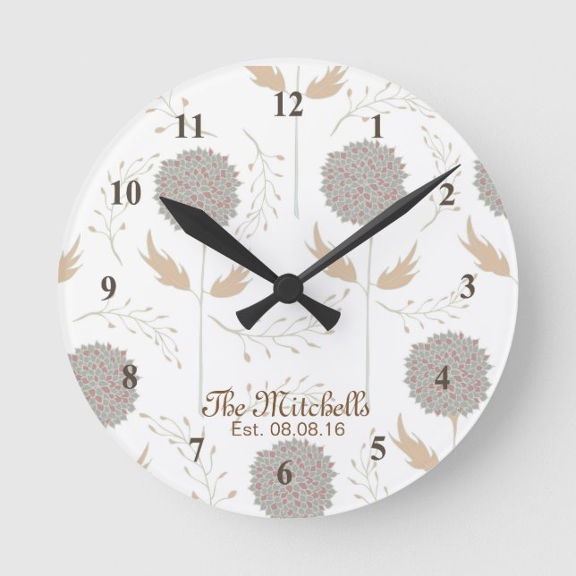 Horloge Ronde Belle empreinte Brown et grise (Recto)