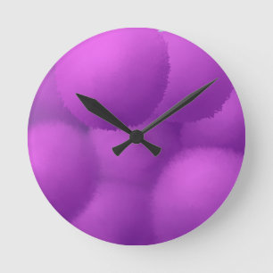 Horloge Ronde Belle peinture violette Allium Flower