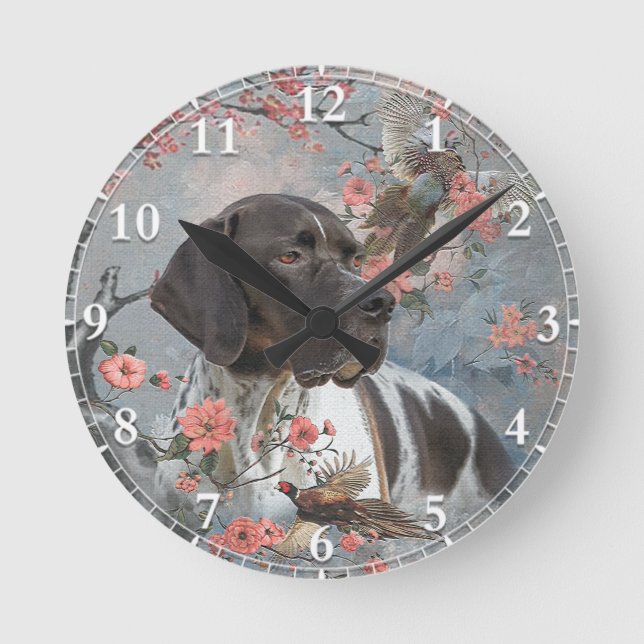 Horloge Ronde Belle pointer avec faisans   (Recto)
