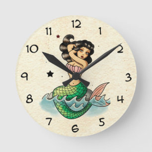Horloge Ronde Belle sirène de vieille école