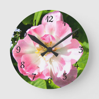 Horloge Ronde Belle tulipe rose