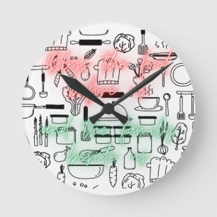 Horloge Ronde "Bénissez la nourriture devant nous"