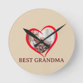 Horloge Ronde Best Grandma Personalized Wall Clock Gift