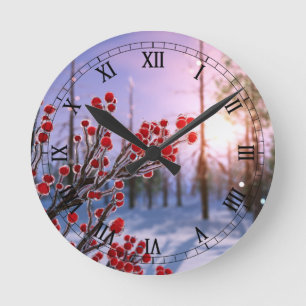 Horloge Ronde Beurre d'hiver dans l'horloge de glace