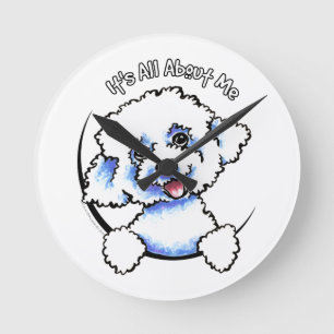 Horloge Ronde Bichon Frise son tout environ je