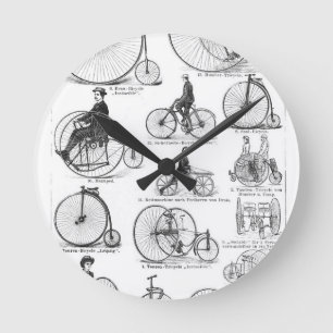 Horloge Ronde Bicyclette à grande roue Penny Farthing