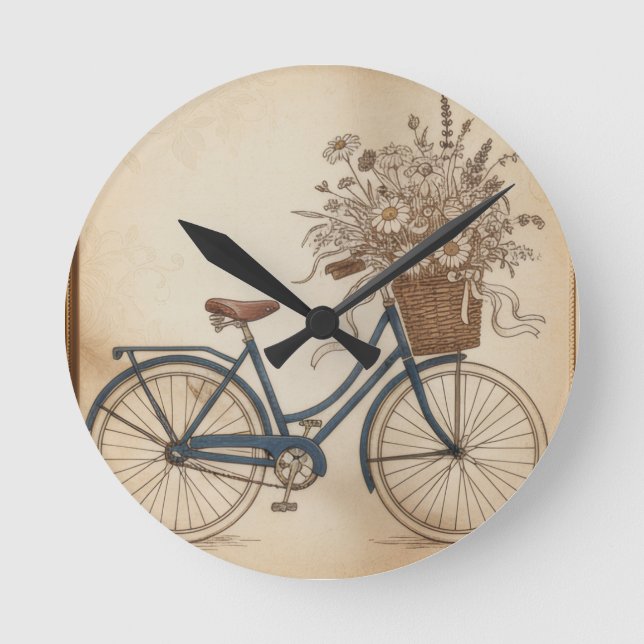 Horloge Ronde bicyclette vintage (Recto)
