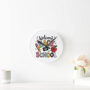 Horloge Ronde Bienvenue à l'école Professeur Étudiant Premier Jo