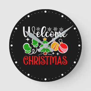 Horloge Ronde Bienvenue Noël