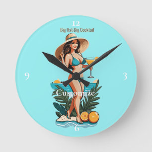 Horloge Ronde Bikini Babe Big Casquette - Big Cocktail Thunder_C