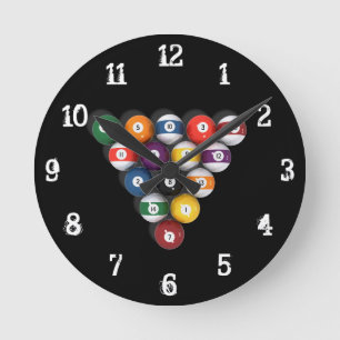 Horloge Ronde Billard / Ballons de piscine :Horloge murale