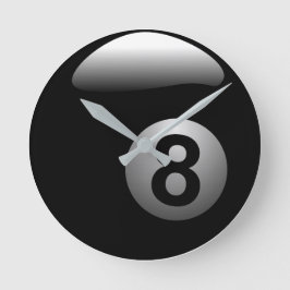 Horloge Ronde Billard de piscine de 8 balles, 24h/24