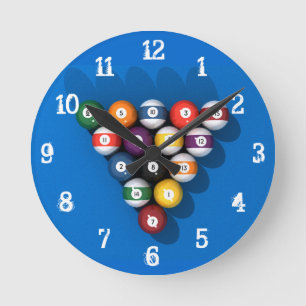 Horloge Ronde Billiards / Pool Balls: Wall Clock