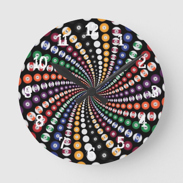 Horloge Ronde Billiards / Pool Balls : Wall Clock (Recto)
