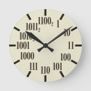Horloge Ronde Binary Wall Clock