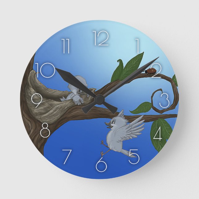 Horloge Ronde Birdies "apprenant à piloter" l'horloge (Recto)