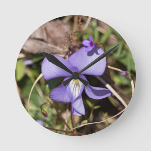 Horloge Ronde Birds-Foot Violet w/ Bluets