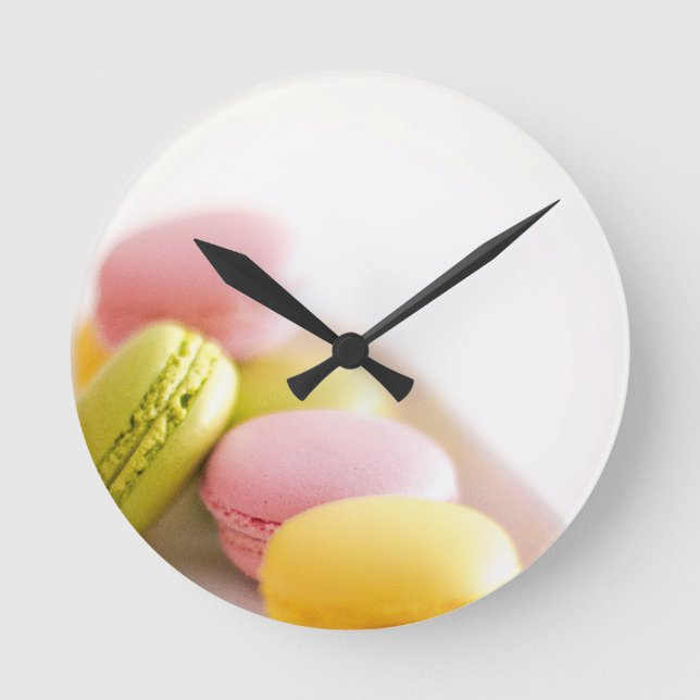 Horloge Ronde Biscuits en pastel de Macaron de Français (Recto)