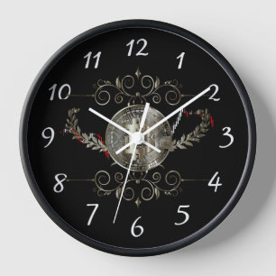 Horloge ronde Bitcoin Gold Coin