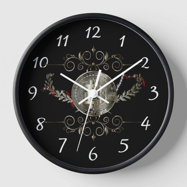 Horloge ronde Bitcoin Gold Coin (Recto)