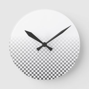 Horloge Ronde Black and White Checkered Pattern