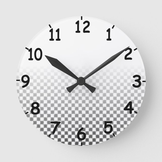 Horloge Ronde Black and White Checkered Pattern (Recto)