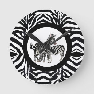 Horloge Ronde Black and White Zebra Round Acrylic Wall Clock