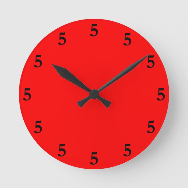 Horloge Ronde Black Five o'Clock Somewhere on Red (Recto)