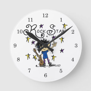 Horloge Ronde Black Hair Boy Rock Star