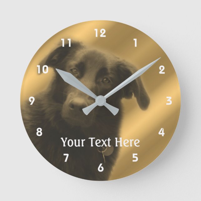 Horloge Ronde Black Labrador Retriever Mix Chien (Recto)