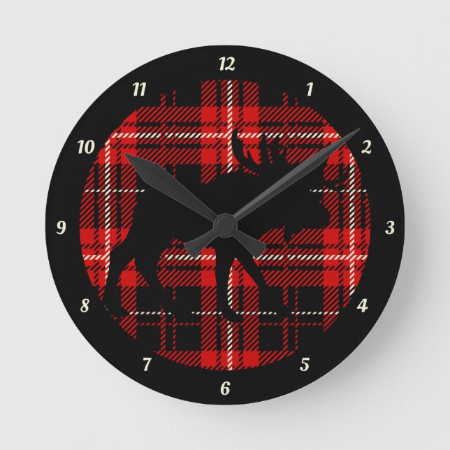 Horloge Ronde Black Moose Red Black Plat (Recto)
