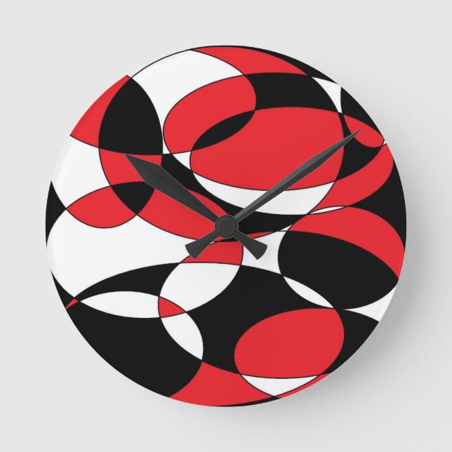 Horloge Ronde Black, white and red ellipticals (Recto)