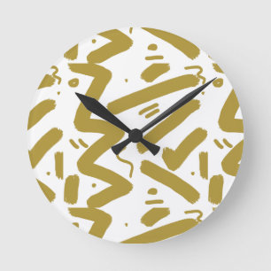 Horloge Ronde Blanc et or de la tribu
