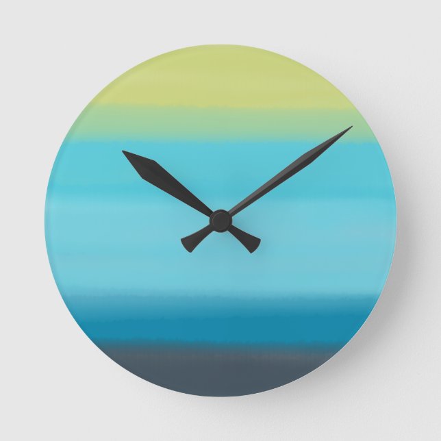 Horloge Ronde Bleu Aquarelle (Recto)