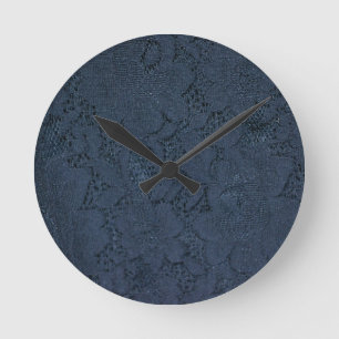 Horloge Ronde Bleu Dentelle Vintage