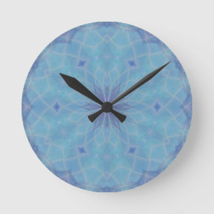 Horloge Ronde Bleu et Turquoise
