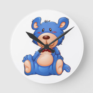 Horloge Ronde Bleu Teddy Ours