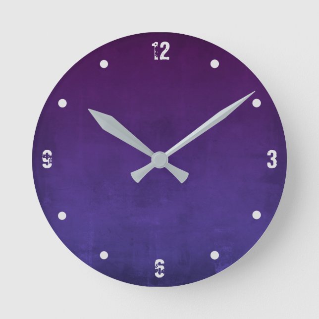 Horloge Ronde Bleu violet moderne Rustique foncé Abstrait (Recto)