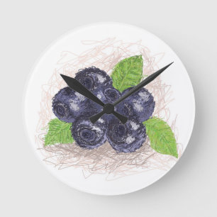 Horloge Ronde bleuet