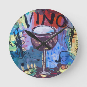 Horloge Ronde Bleus de vin