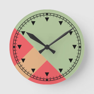 Horloge Ronde Bloc de couleur moderne Geo 1