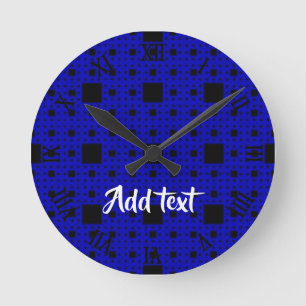 Horloge Ronde Bloc noir et bleu