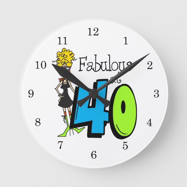 Horloge Ronde Blond Fabulous à 40 Anniversaire (Recto)