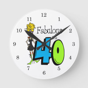 Horloge Ronde Blond Fabulous à 40 Anniversaire