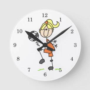 Horloge Ronde Blond Stick Figure
