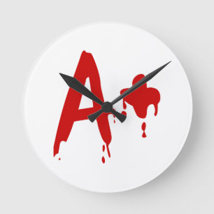 Horloge Ronde Blood Group A+ Positive #Horror Hospital