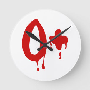 Horloge Ronde Blood Group O+ Positive #Horror Hospital