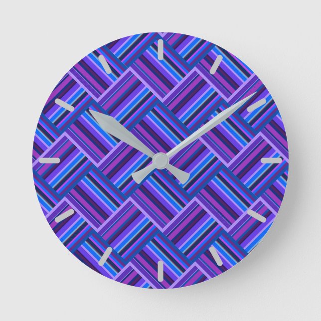 Horloge Ronde Blue and purple stripes weave (Recto)
