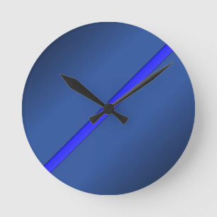 Horloge Ronde Blue Line mince