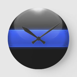 Horloge Ronde Blue Line mince